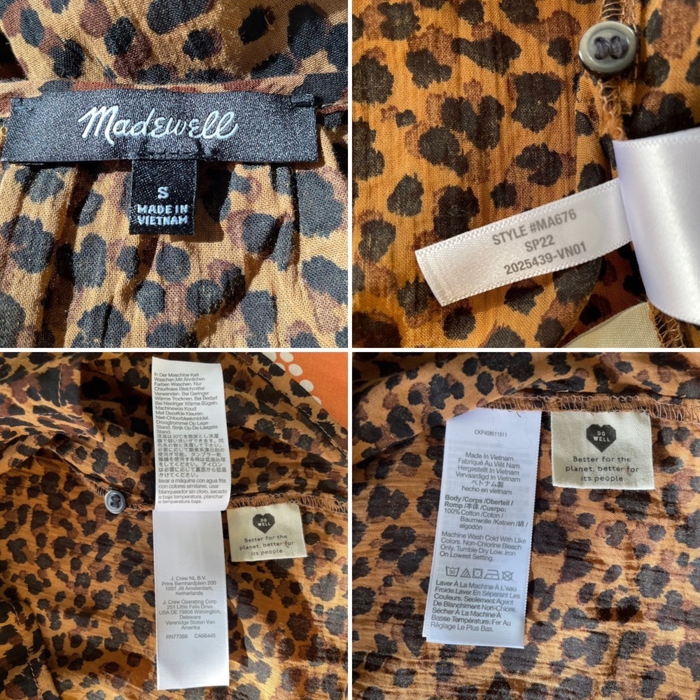 Madewell Balloon-Sleeve Button-Up Top in Painted Leopard - Picture 10 of 10